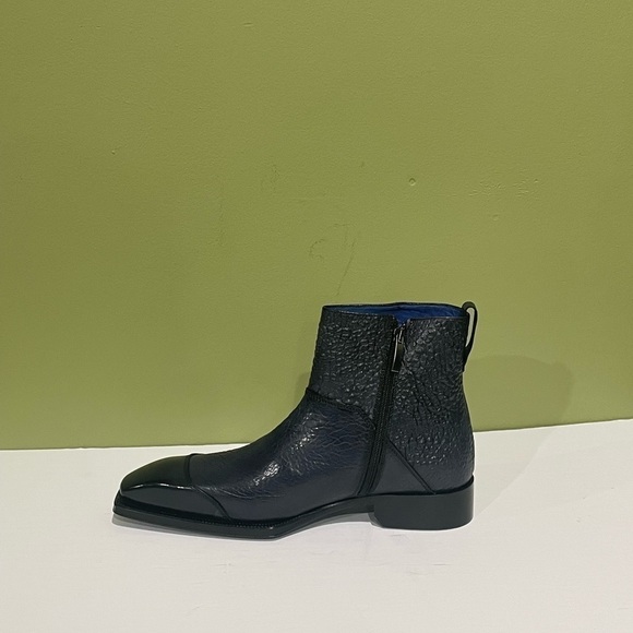 Emilio Franco boot charcoal leather calf captoe side zipper